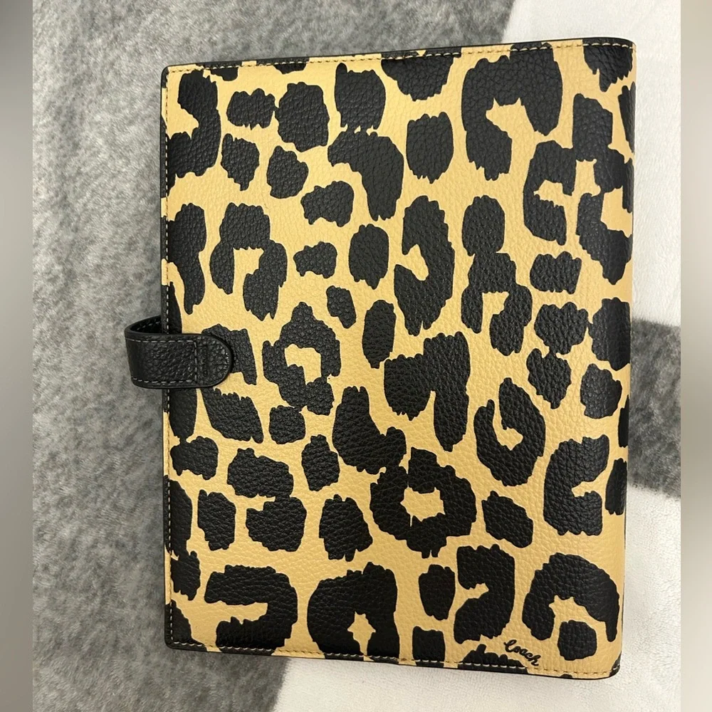 Coach Leopard Print Notebook Cover - Black & Tan - Picture 4 of 6